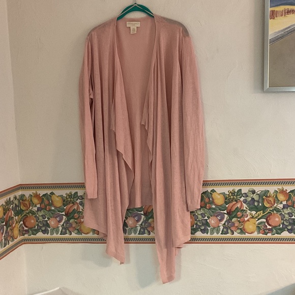 Cynthia Rowley Sweaters - Cynthia Rowley Woman Linen Blend Open Front Cardigan, Size 2X, Pink, NWT